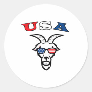 Sticker Rond L'Original Usa La Chèvre