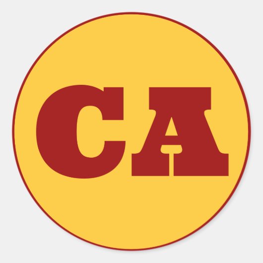 Sticker Rond Los Angeles (CA) - Gold x Cardinal (Devant)