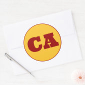 Sticker Rond Los Angeles (CA) - Gold x Cardinal (Enveloppe)