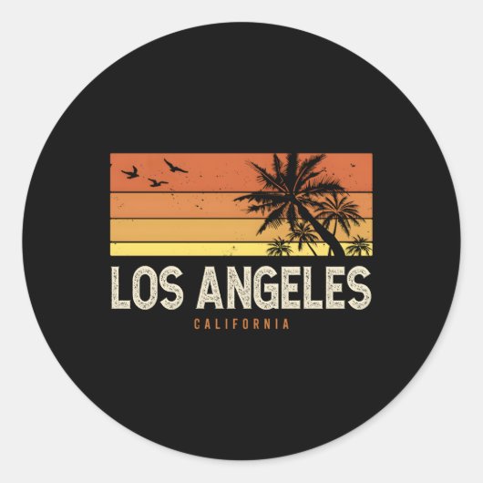 Sticker Rond Los Angeles California Ca Palms (Devant)