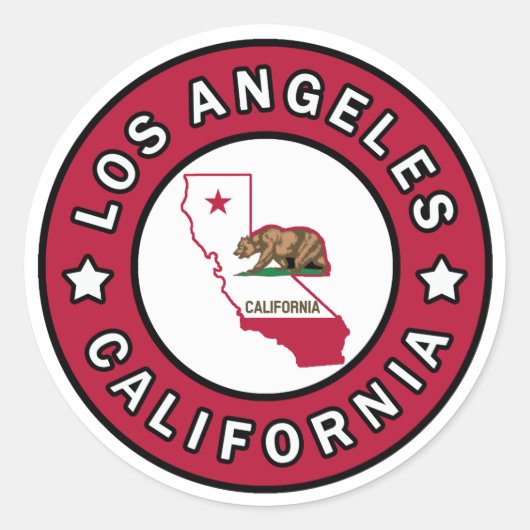 Sticker Rond Los Angeles Californie (Devant)