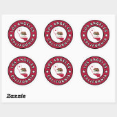 Sticker Rond Los Angeles Californie (Feuille)