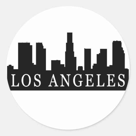 Sticker Rond Los Angeles Skyline (Devant)