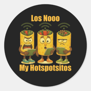 Sticker Rond Los No My Hotspotsitos Burrito de Brainrot Italien
