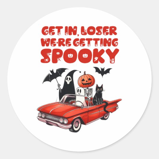 Sticker Rond Loser on devient Éffrayant drôle Halloween (Devant)