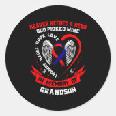 Sticker Rond Loss In Memory Of Grandson Chd Awareness Month Gra (Devant)