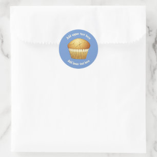 Sticker Rond Lot de muffins - Ajouter 2 lignes de texte personn