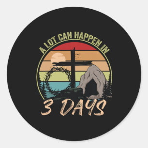 Sticker Rond Lot Peut Se Produire En 3 Jours Reto Vintage Chris