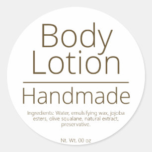Sticker Rond Lotion corporelle simple et sophistiquée Hobby d'a
