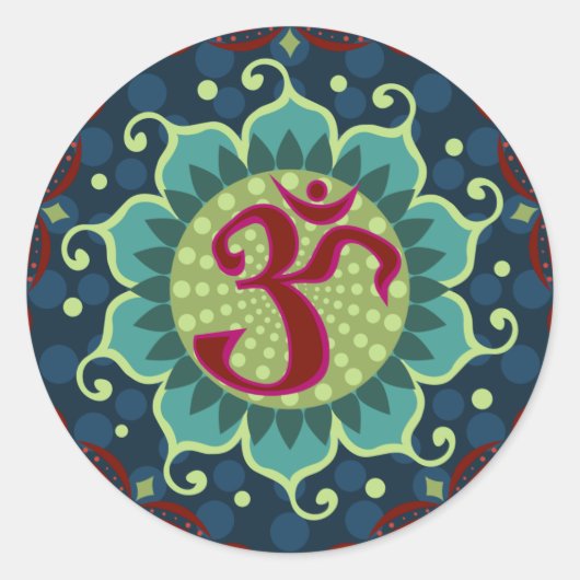 Sticker Rond Lotus Aum - OM (Devant)