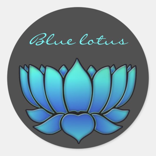 Sticker Rond lotus bleu (Devant)