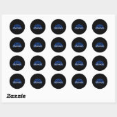 Sticker Rond Lotus Bleu Ahimsa (Feuille)