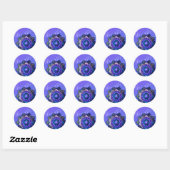 Sticker Rond Lotus Bleu Mandala (Feuille)