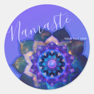 Sticker Rond Lotus Bleu Mandala