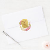 Sticker Rond Lotus de paon rose et or mariage indien (Enveloppe)