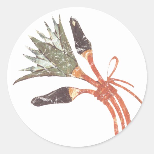 Sticker Rond Lotus égyptien antique Fleur & Buds (Devant)