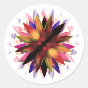Sticker Rond Lotus Fleur Aquarelle Logo Guérison Yoga