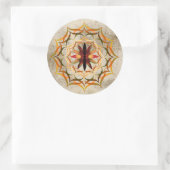 Sticker Rond Lotus Fleur Aquarelle Or Mandala Guérison Yoga (Sac)