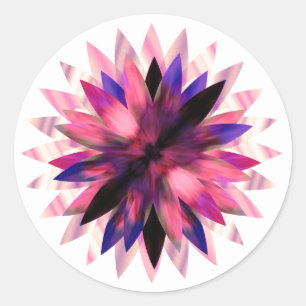Sticker Rond Lotus Fleur Aquarelle rose Logo Guérison Yoga