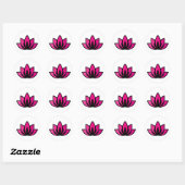 Sticker Rond Lotus Fleur rose en fleurs (Feuille)