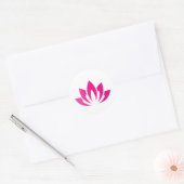 Sticker Rond Lotus Fleur rose en fleurs (Enveloppe)