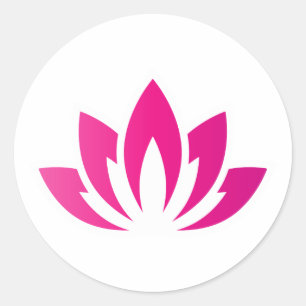 Sticker Rond Lotus Fleur rose en fleurs