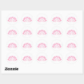 Sticker Rond Lotus Fleur rose en fleurs (Feuille)