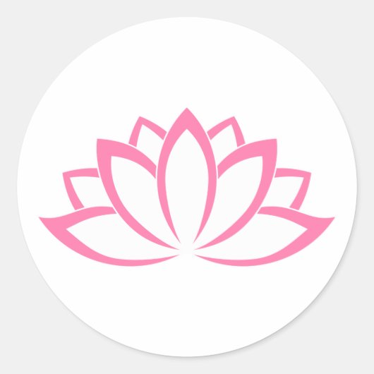Sticker Rond Lotus Fleur rose en fleurs (Devant)