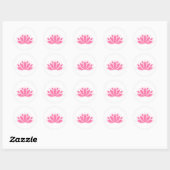 Sticker Rond Lotus Fleur rose en fleurs (Feuille)