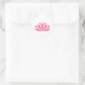 Sticker Rond Lotus Fleur rose en fleurs (Sac)