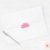 Sticker Rond Lotus Fleur rose en fleurs (Enveloppe)