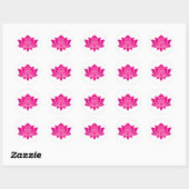 Sticker Rond Lotus Fleur rose en fleurs (Feuille)