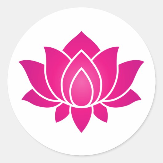 Sticker Rond Lotus Fleur rose en fleurs (Devant)