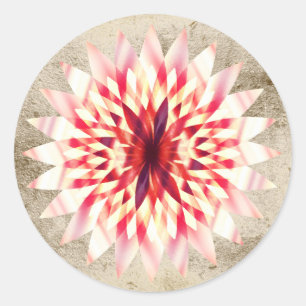 Sticker Rond Lotus Flower Aquarelle violet Logo Guérison Yoga