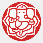 Sticker Rond Lotus Ganesha Design (Devant)