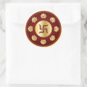 Sticker Rond Lotus Mandala Swastik doré (Sac)