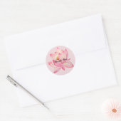 Sticker Rond Lotus Merci rose (Enveloppe)