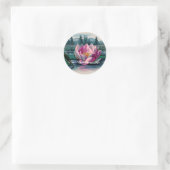 Sticker Rond Lotus Nam Myoho Renge Kyo Bouddhiste (Sac)