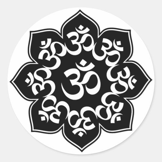 Sticker Rond Lotus Om Design (Devant)