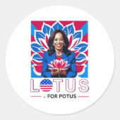 Sticker Rond Lotus pour la campagne présidentielle de Potus Kam (Devant)