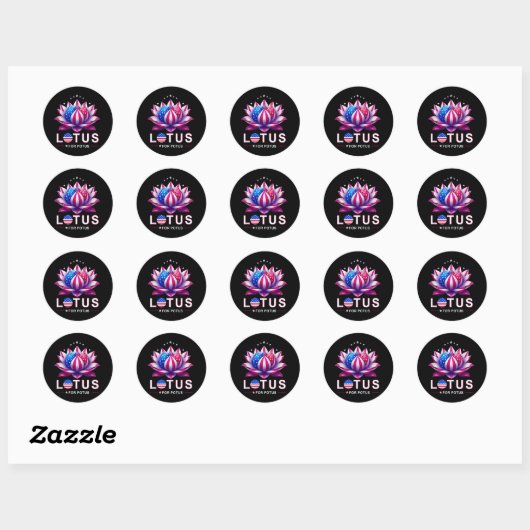 Sticker Rond Lotus pour Potus Kamala Harris tendance Lotus Potu (Feuille)