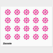 Sticker Rond Lotus rose (Feuille)