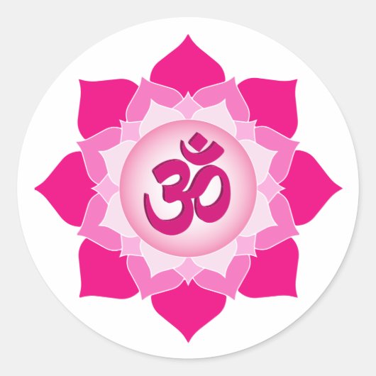 Sticker Rond Lotus rose (Devant)