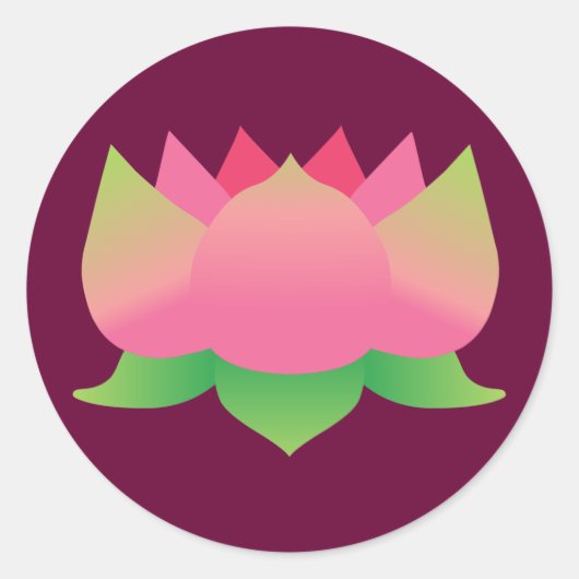 Sticker Rond Lotus rose (Devant)