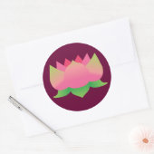 Sticker Rond Lotus rose (Enveloppe)