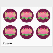 Sticker Rond Lotus rose (Feuille)