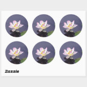 Sticker Rond Lotus rose avec dragon Fly (Feuille)