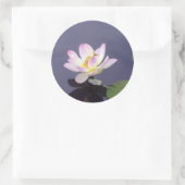 Sticker Rond Lotus rose avec dragon Fly (Sac)
