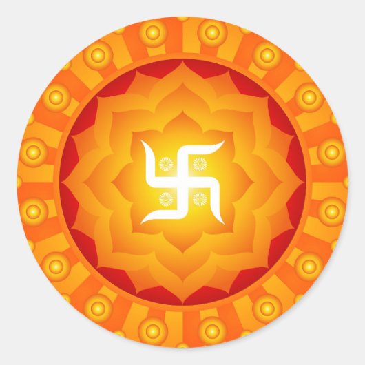 Sticker Rond Lotus Swastika Design spirituel (Devant)