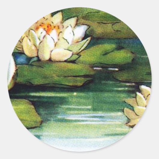Sticker Rond Lotus vintage (Devant)